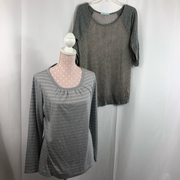 Maurices Tops - Maurices Gray Long Sleeve Top & Sweater Sz L
